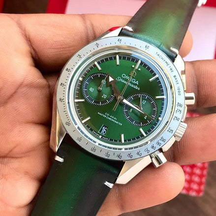 OM Speedmaster 57 Co-Axial Master Chronograph Green Edition Mens Watch