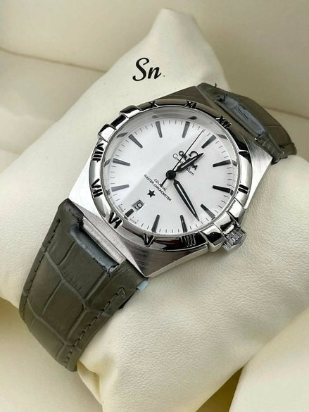 OM constellation mens watch. Leather belt