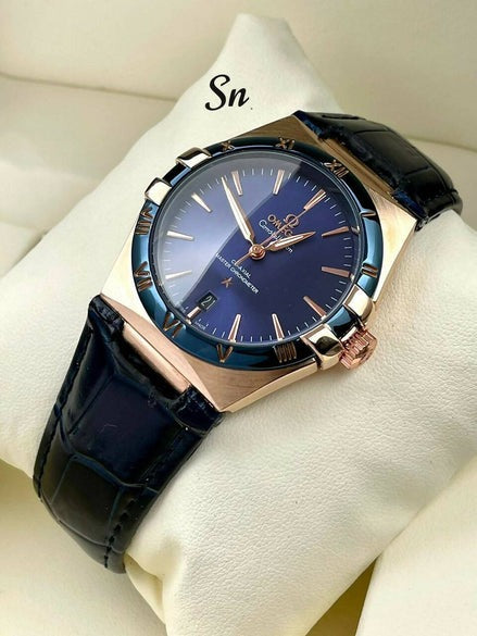 OM constellation mens watch. Leather belt