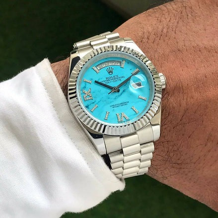 RX DayDate 40mm Sky-blue Exclusive Design Stainless Steel Automatic Mens Watch