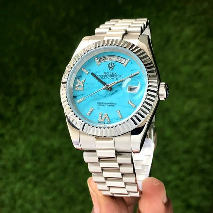 RX DayDate 40mm Sky-blue Exclusive Design Stainless Steel Automatic Mens Watch
