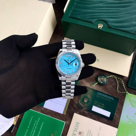 RX DayDate 40mm Sky-blue Exclusive Design Stainless Steel Automatic Mens Watch