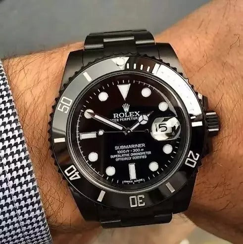 RX Submariner Full Black Stainless Steel Automatic Mens Watch