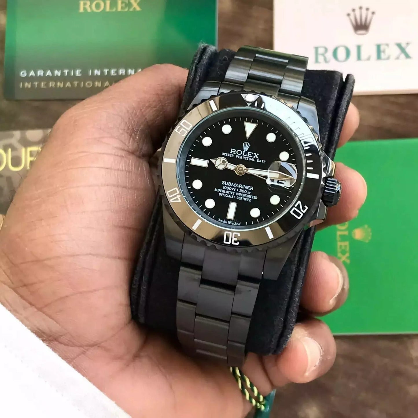 RX Submariner Full Black Stainless Steel Automatic Mens Watch