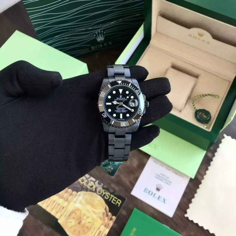 RX Submariner Full Black Stainless Steel Automatic Mens Watch