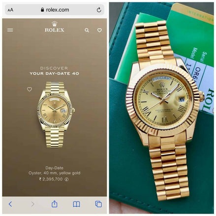 RX full gold mens automatic watch day-date